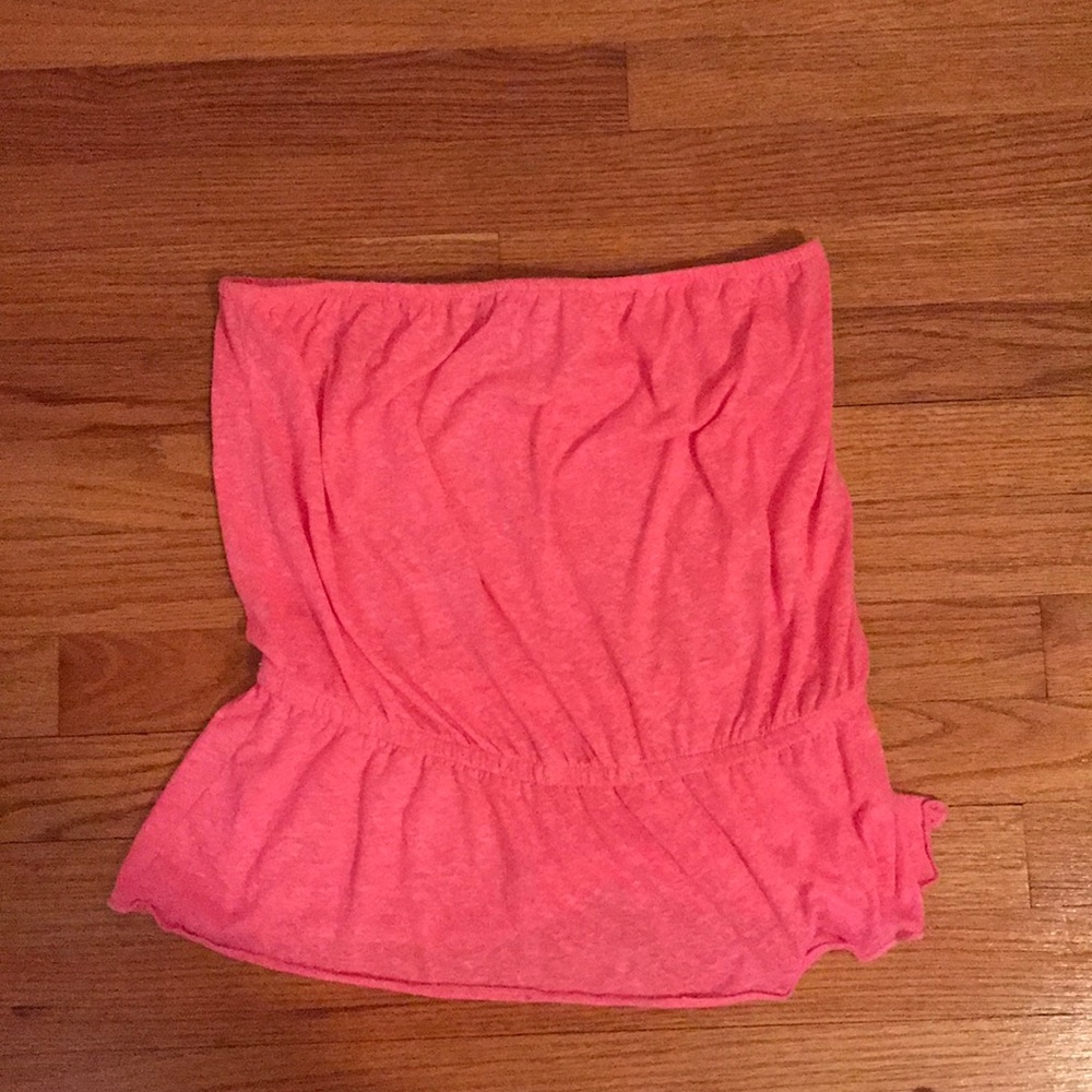 Pink strapless top